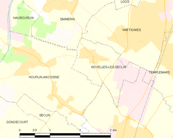 Map commune FR insee code 59437